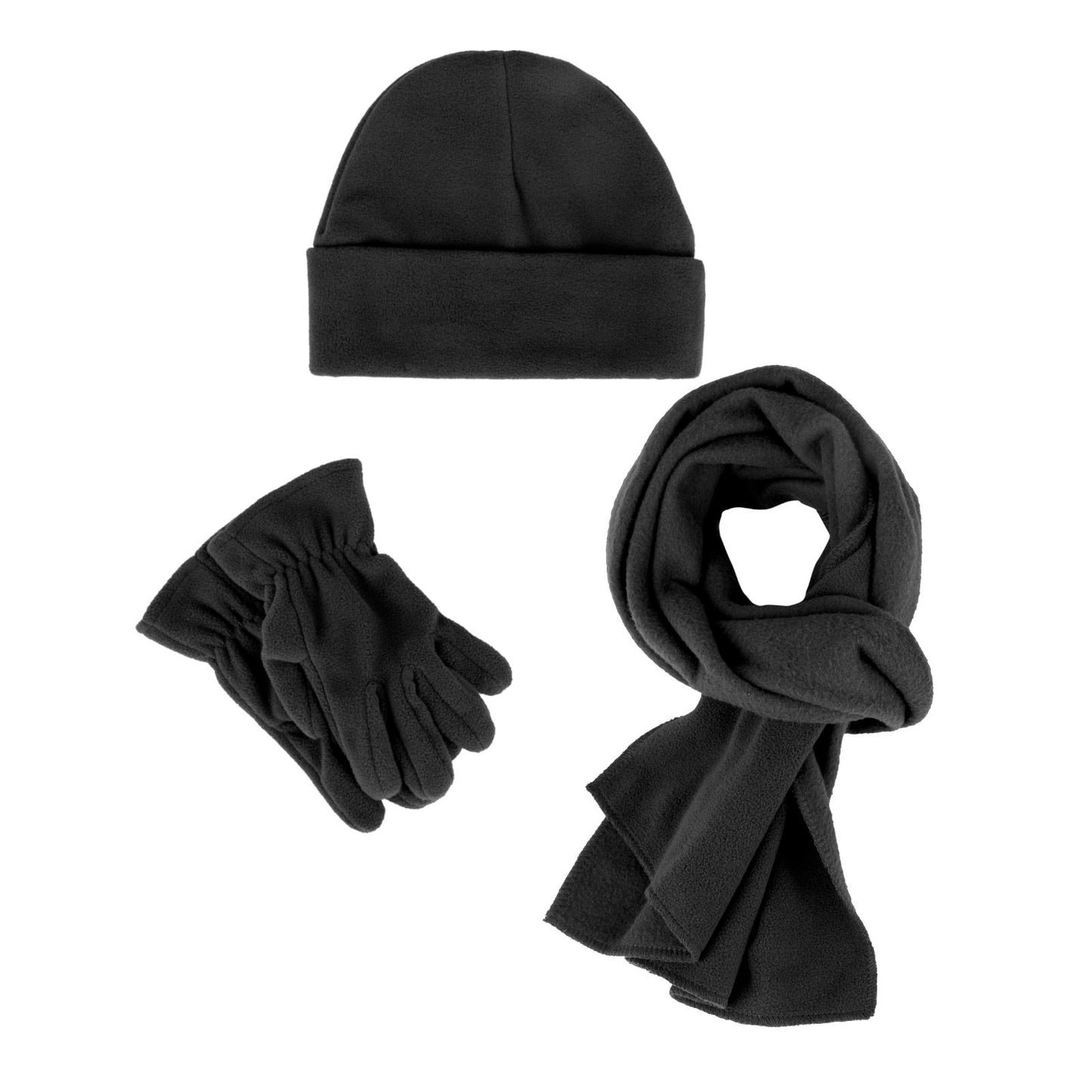 Kids Winter Fleece Accessories Set - Hat, Gloves And Scarf