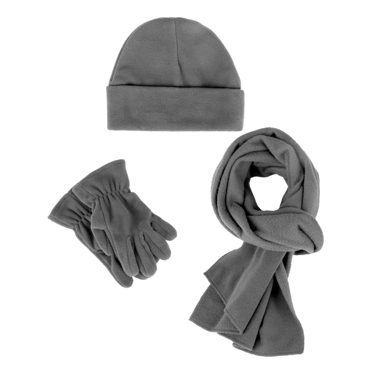 Kids Winter Fleece Accessories Set - Hat, Gloves And Scarf