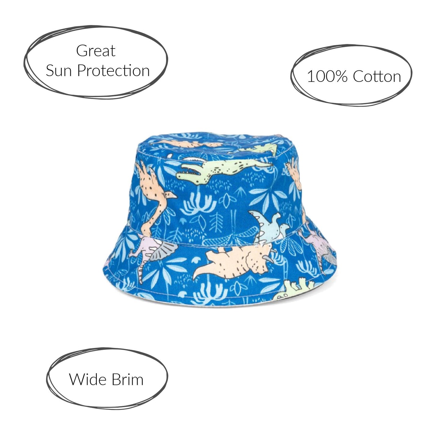 Boys Dinosaur Cotton Bucket Hat (3-6 Years)