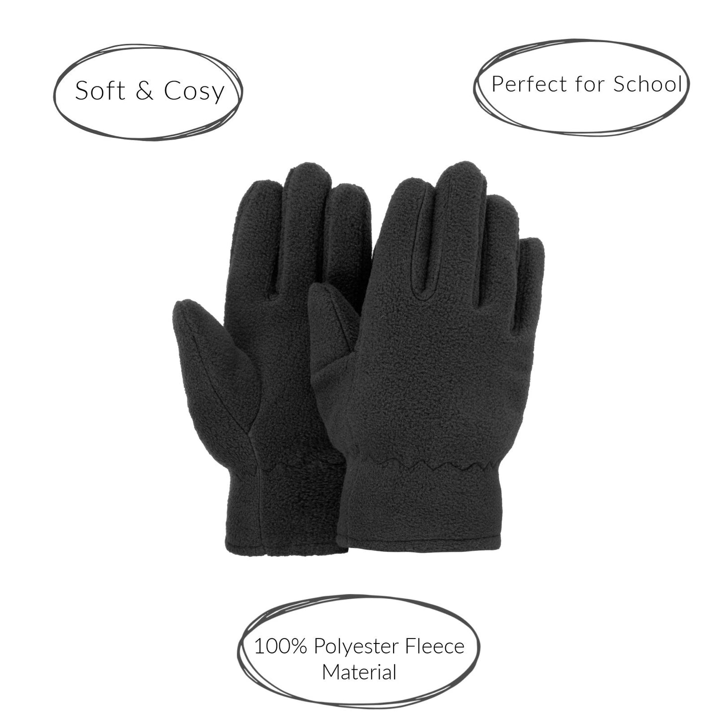 Kids Fleece Gloves - 2 to 12 Years