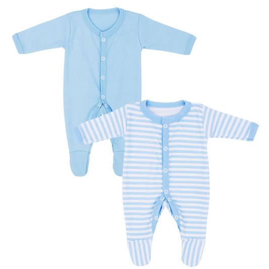 Baban Baby Premature Round Neck Sleepsuits - 2 Pack