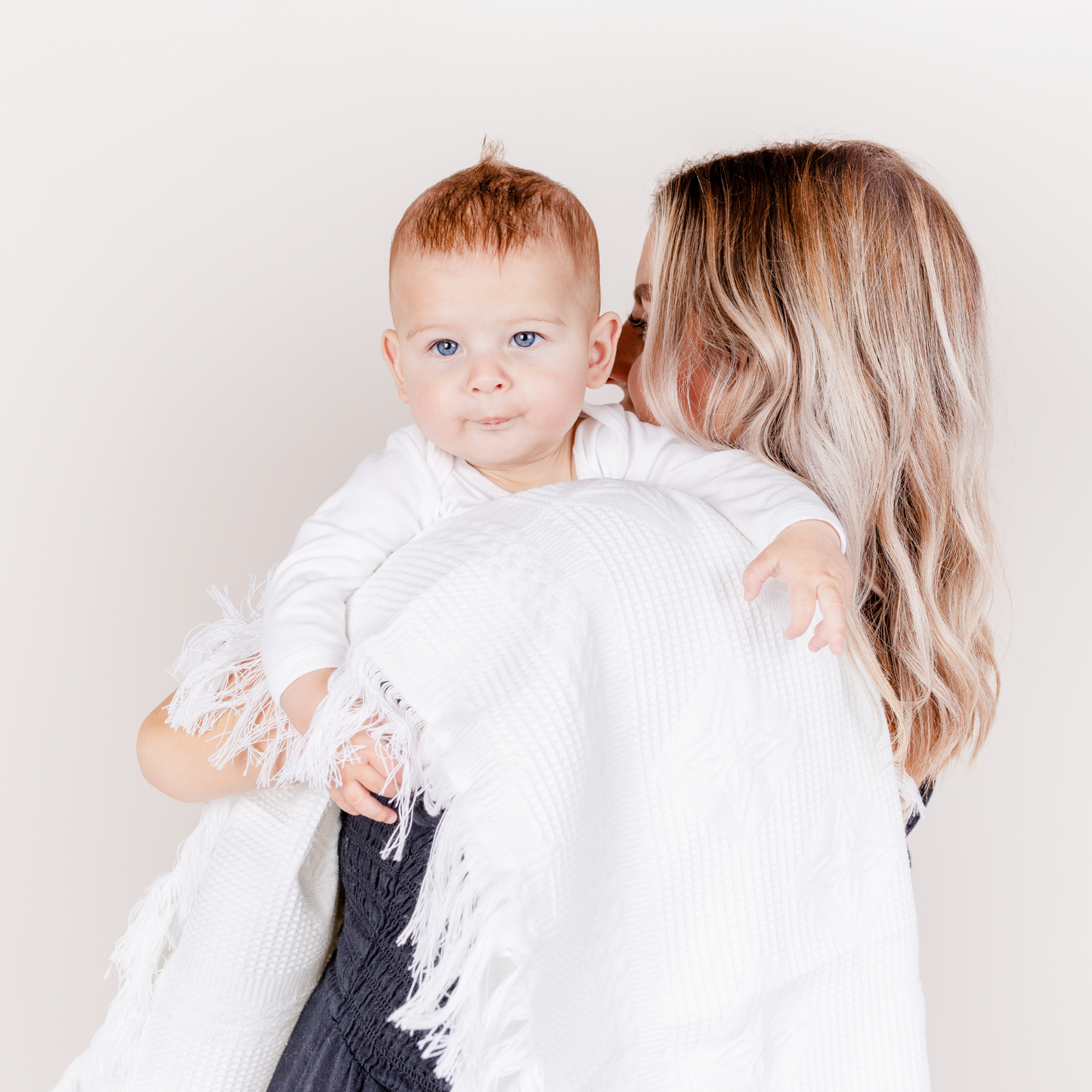 Baby Knitted Shawl with Star Design - Cream