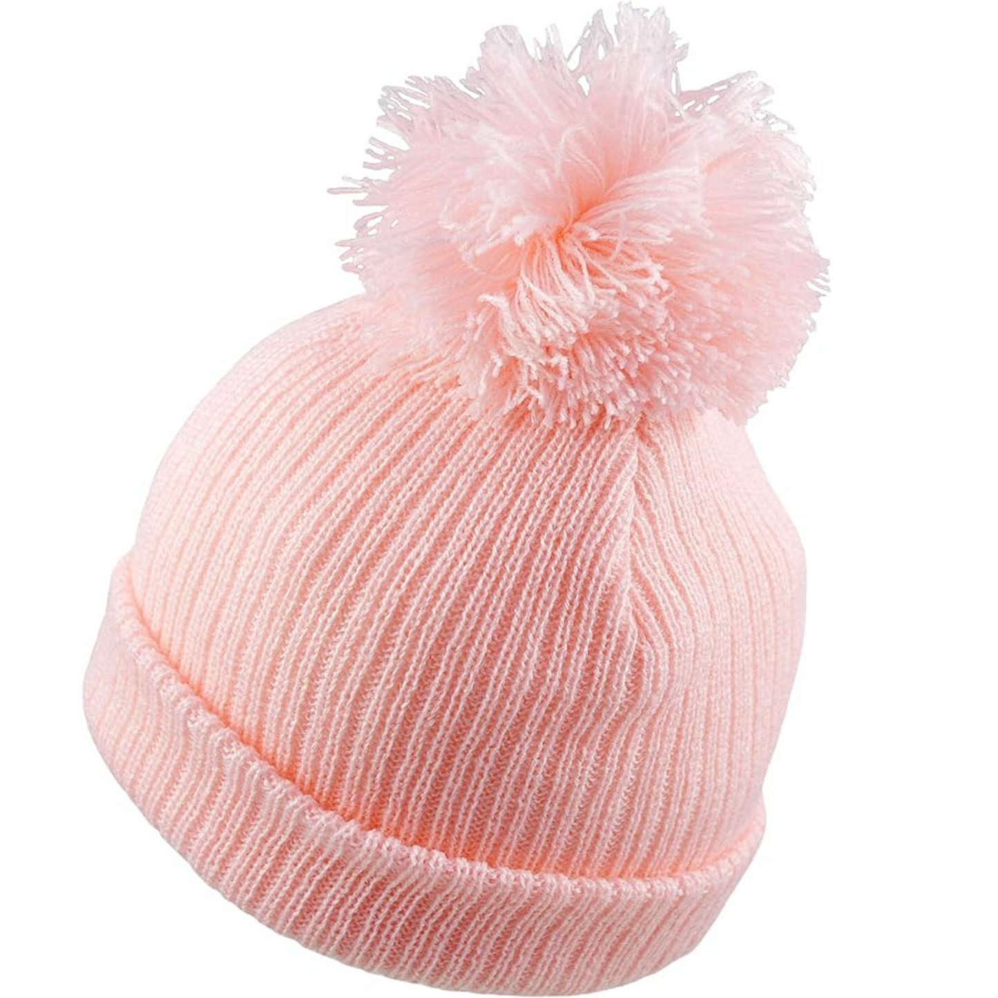 Baby Knitted Hat with Pom-Pom - Newborn to 12 Months