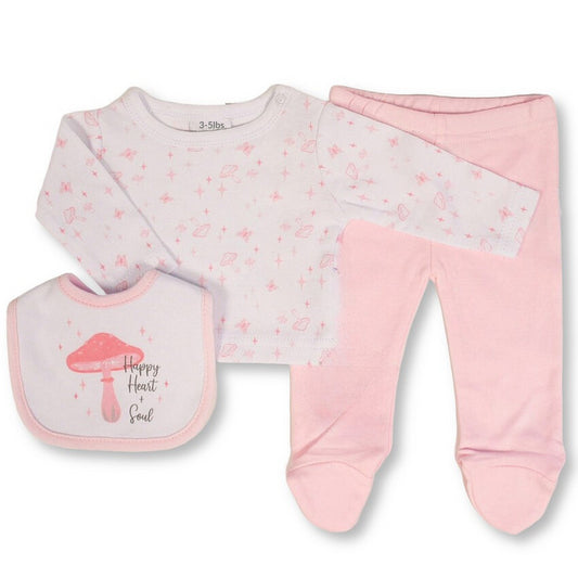 Premature Baby Top, Pants & Bib Set