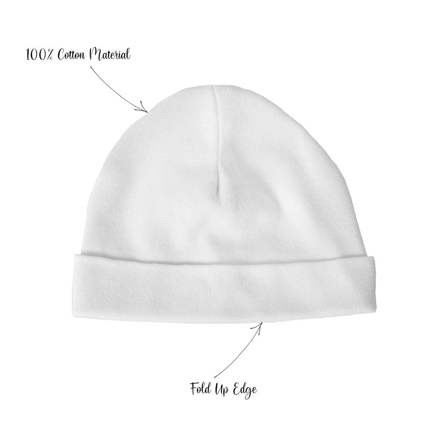 Baban Baby Hats - 2 Pack - 100% Cotton, Made In Britain - White