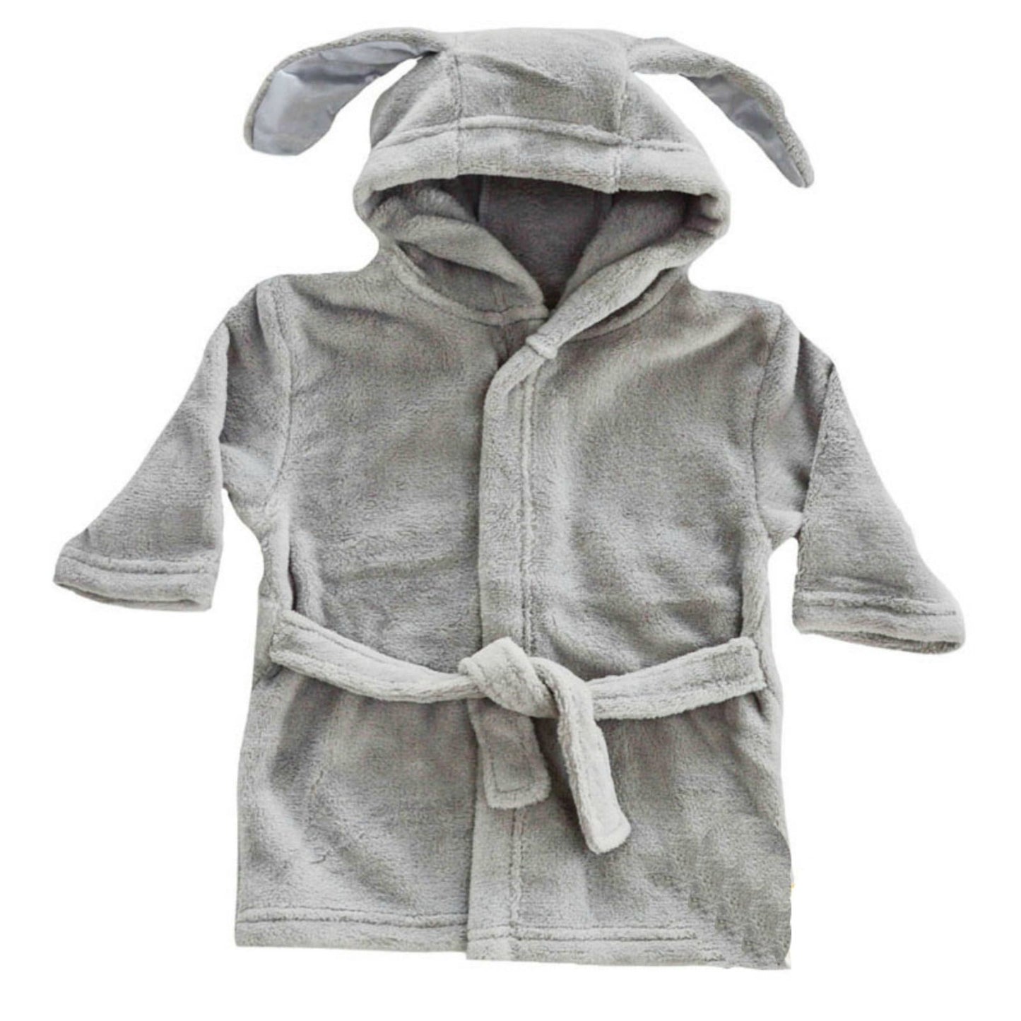 Baby Dressing Gown - Bunny Ears, Fleece, 6-24 Months - Grey