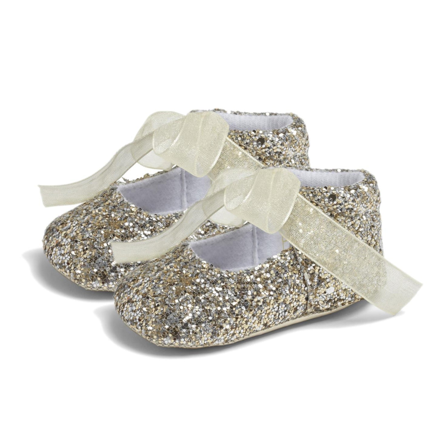 Baby Girls Pram Shoes - Soft-soled, Gold, Zoe - Sevva