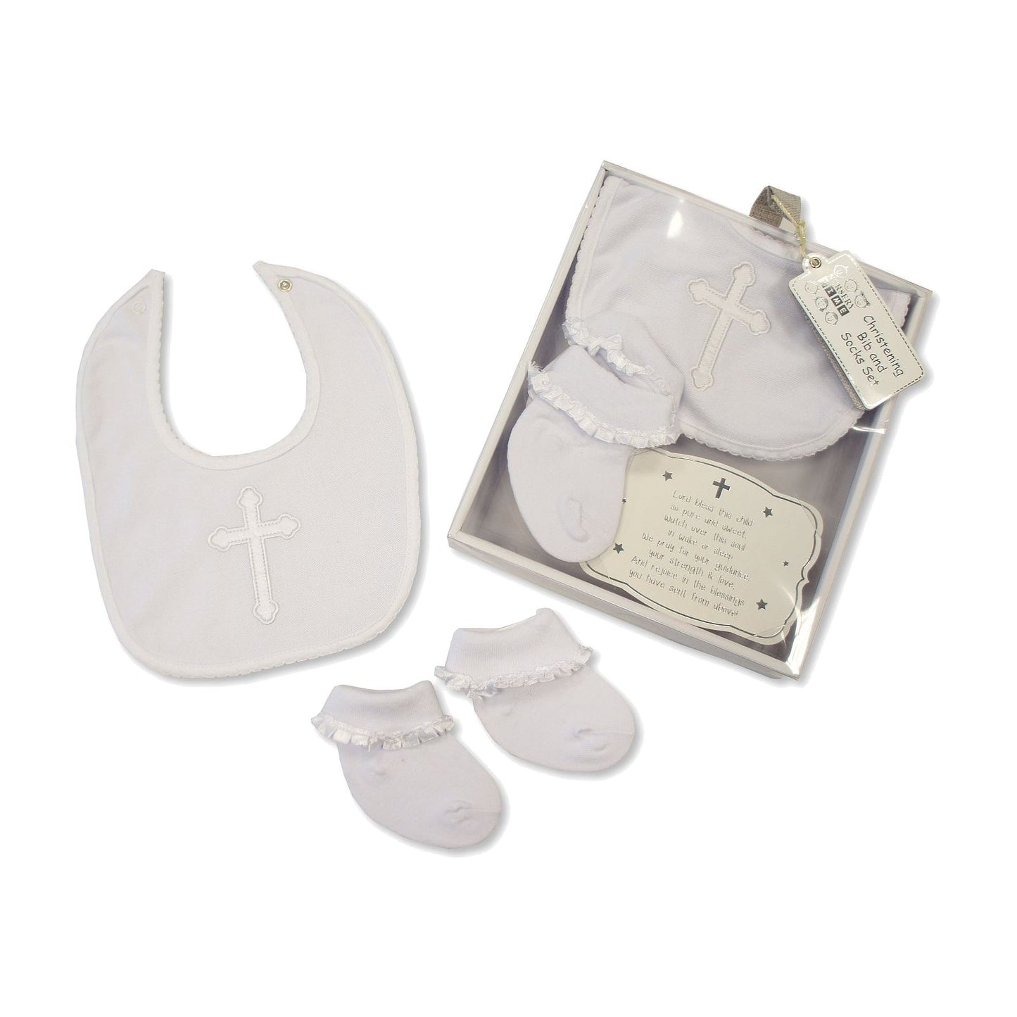 Christening Bib & Sock Set