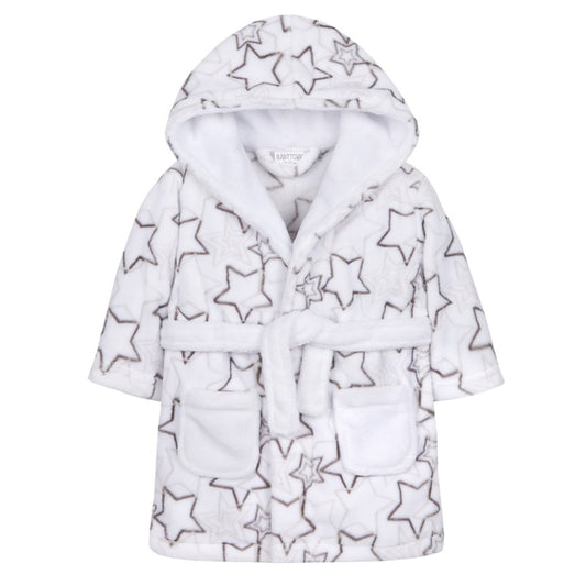 Baby Dressing Gown - Boys, Girls, Shooting Star, White - 6-24 Months 