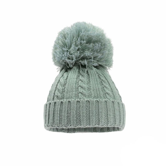 Cable Knit Pom Pom Bobble Hat 0-24 Months