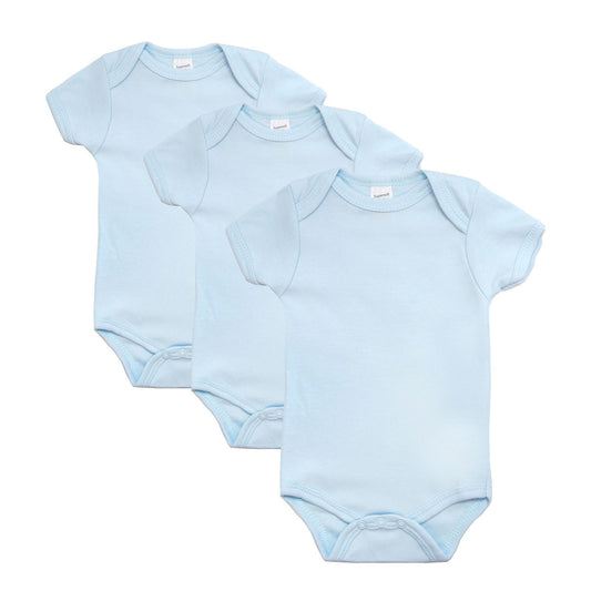 Baby Boys Bodysuits - 3 Pack, 100% Cotton, 0-6 Months - Blue