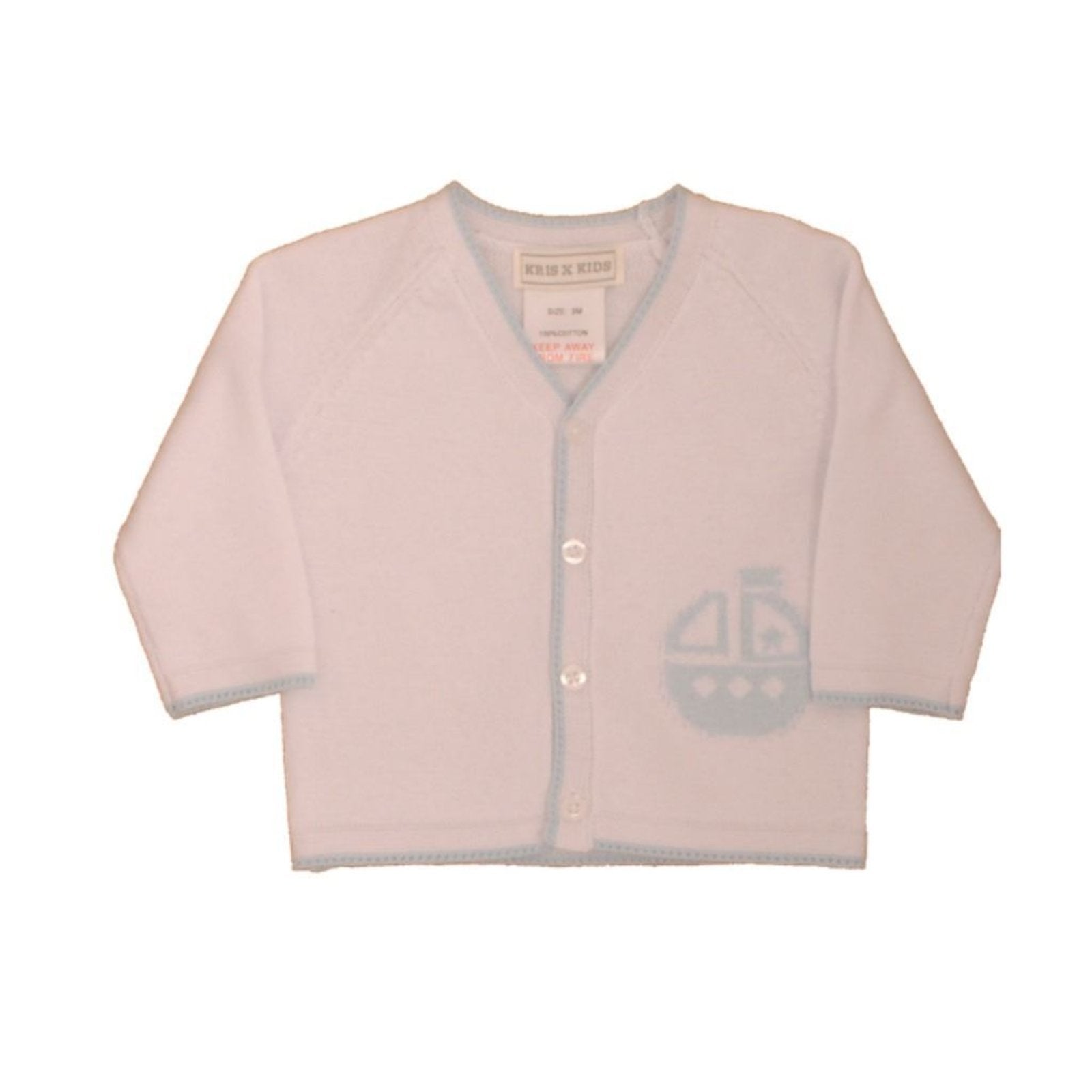 Baby Boys Boat Cardigan - 100% Cotton