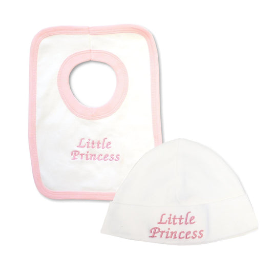 Little Prince & Princess Bib and Hat Set