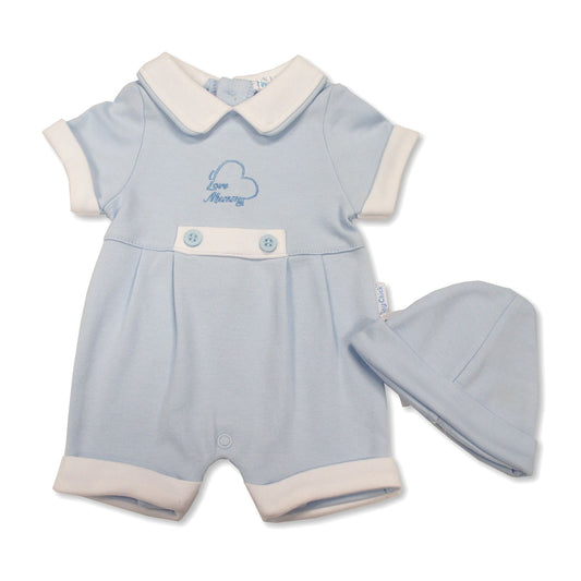 Tiny Chick Romper with Hat 'I Love Mummy' 5-8lb