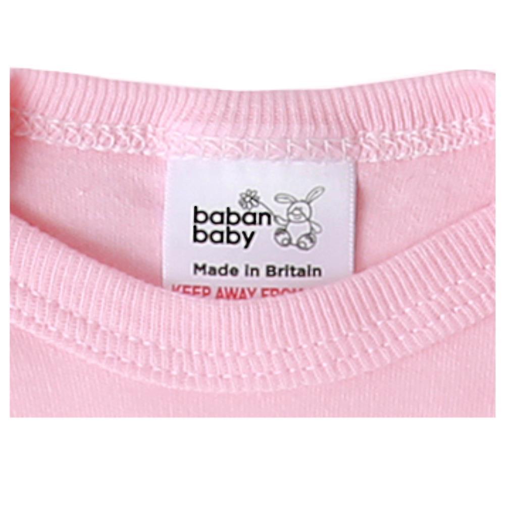 Baban Baby Bodysuits - 3 Pack - 100% Cotton, Made In Britain - Pink