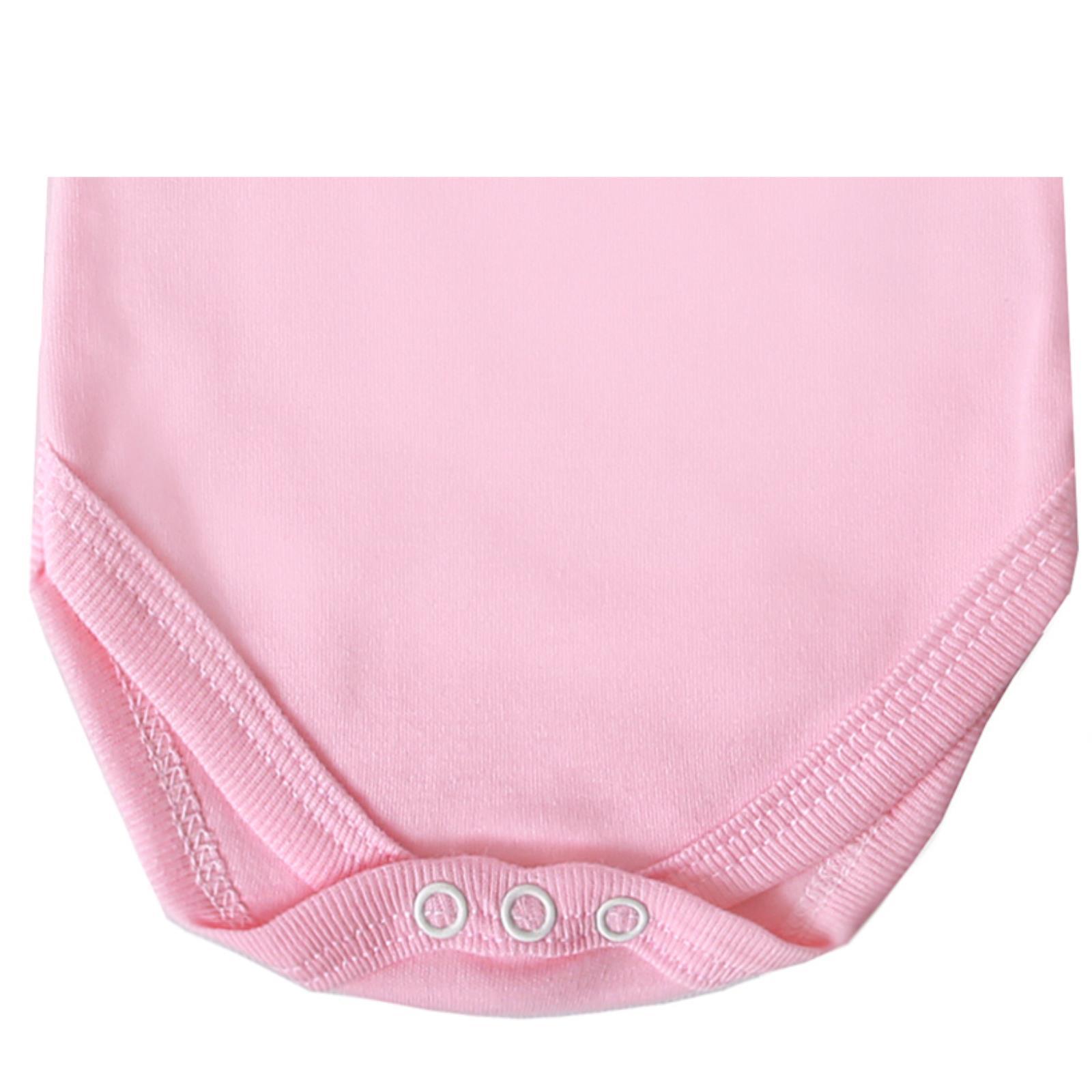 Baban Baby Bodysuits - 3 Pack - 100% Cotton, Made In Britain - Pink