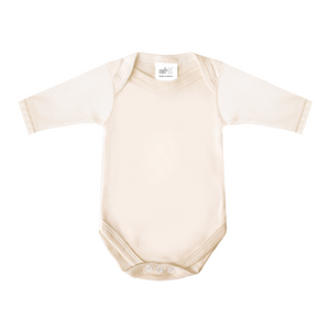 Baban Baby Long Sleeve Bodysuits, 3 Pack, 100% Cotton, Made in Britain - Cream