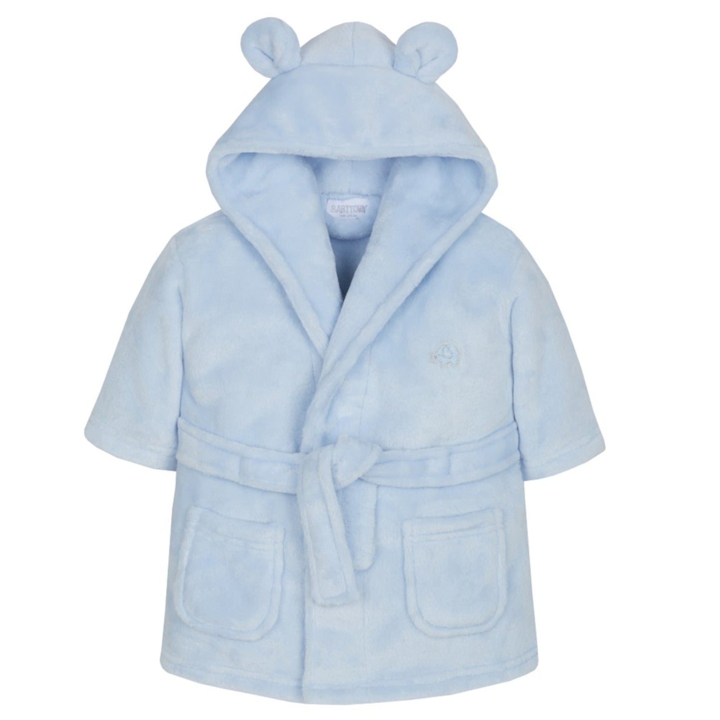 Baby Hooded Dressing Gown - Fleece, 0-24 Months - Blue