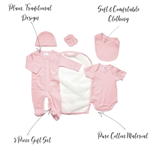 5 Piece Plain Layette Set