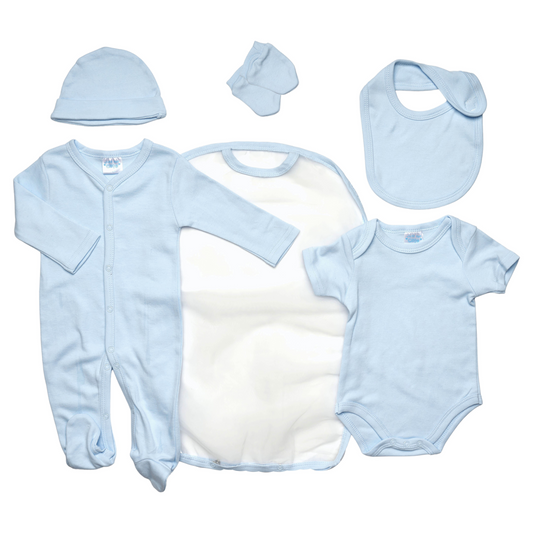 5 Piece Plain Layette Set