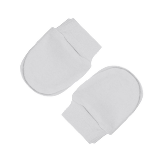 Premature Baby Boys & Girls Scratch Mitts - 2 Pack, 100% Cotton, White