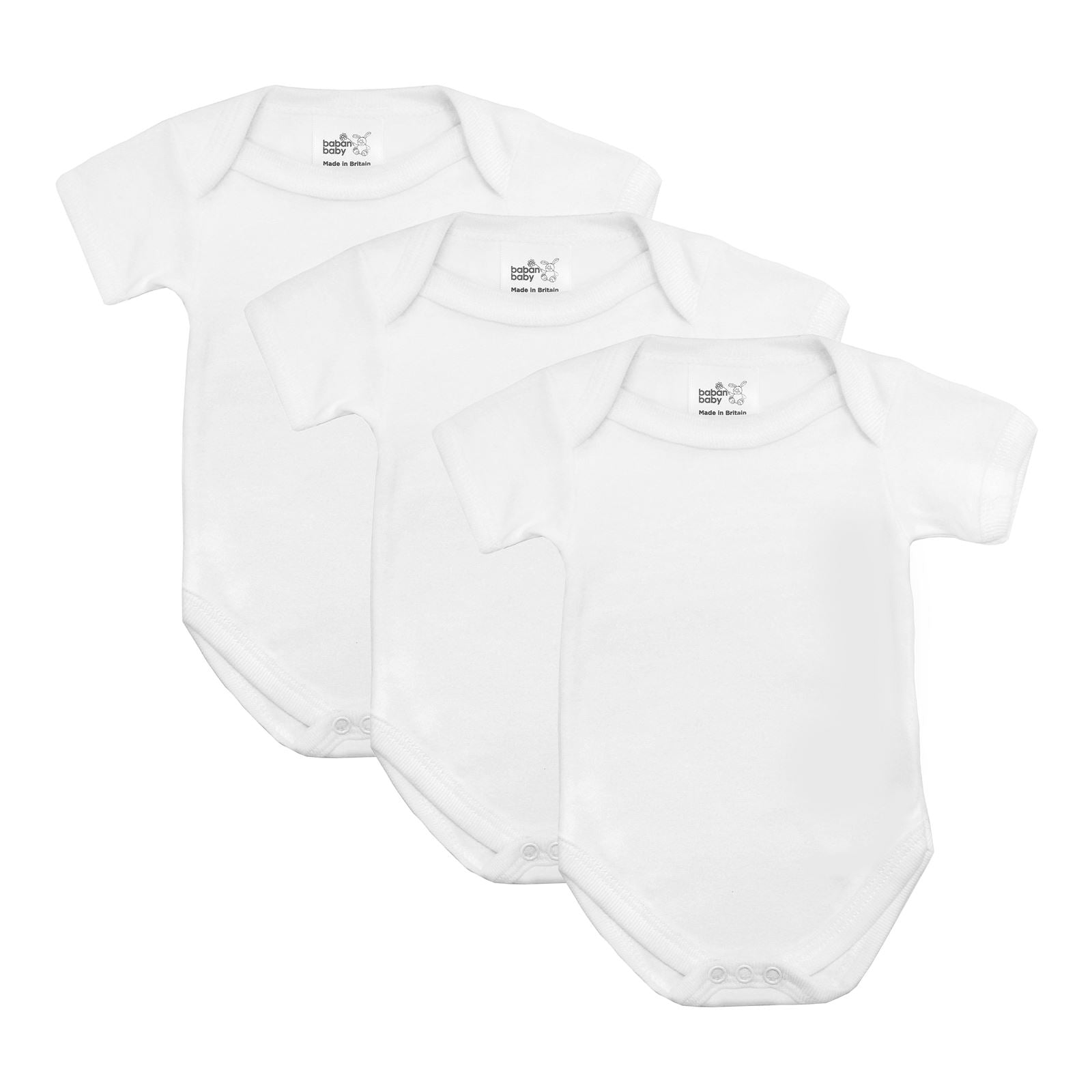 Premature Tiny Baby Bodysuits, Boys & Girls Baby Vests, 3 Pack - White