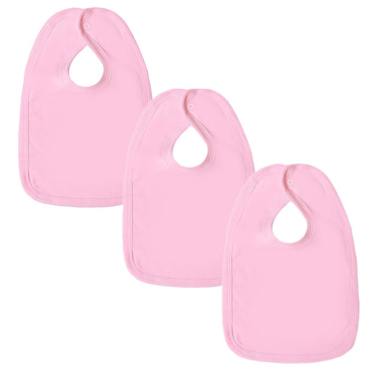 Baban Baby Bibs - 3 Pack - 100% Cotton, Made In Britain - Pink