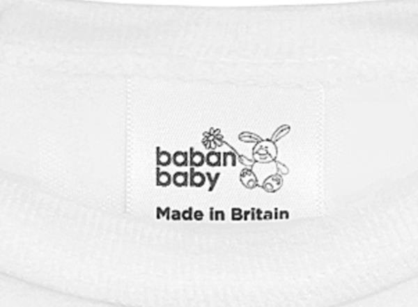 Baban Baby Bodysuits - 3 Pack - 100% Cotton, Made In Britain - White