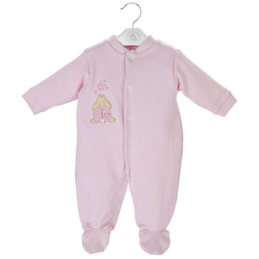 Premature Baby Ribbed Sleepsuit - Pure Cotton - Pink - Dandelion