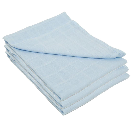 Baby Muslin Cloths, Muslin Squares - Boys, 3 Pack - Blue