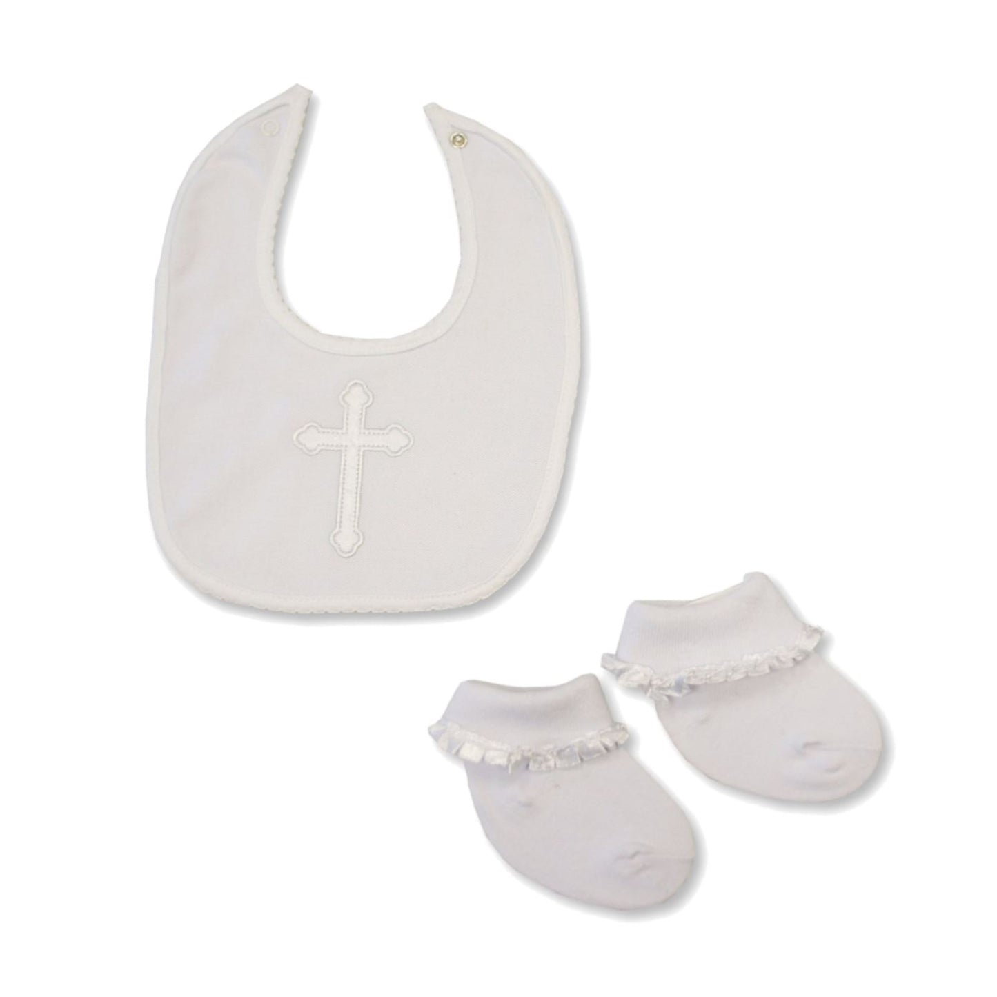 Christening Bib & Sock Set