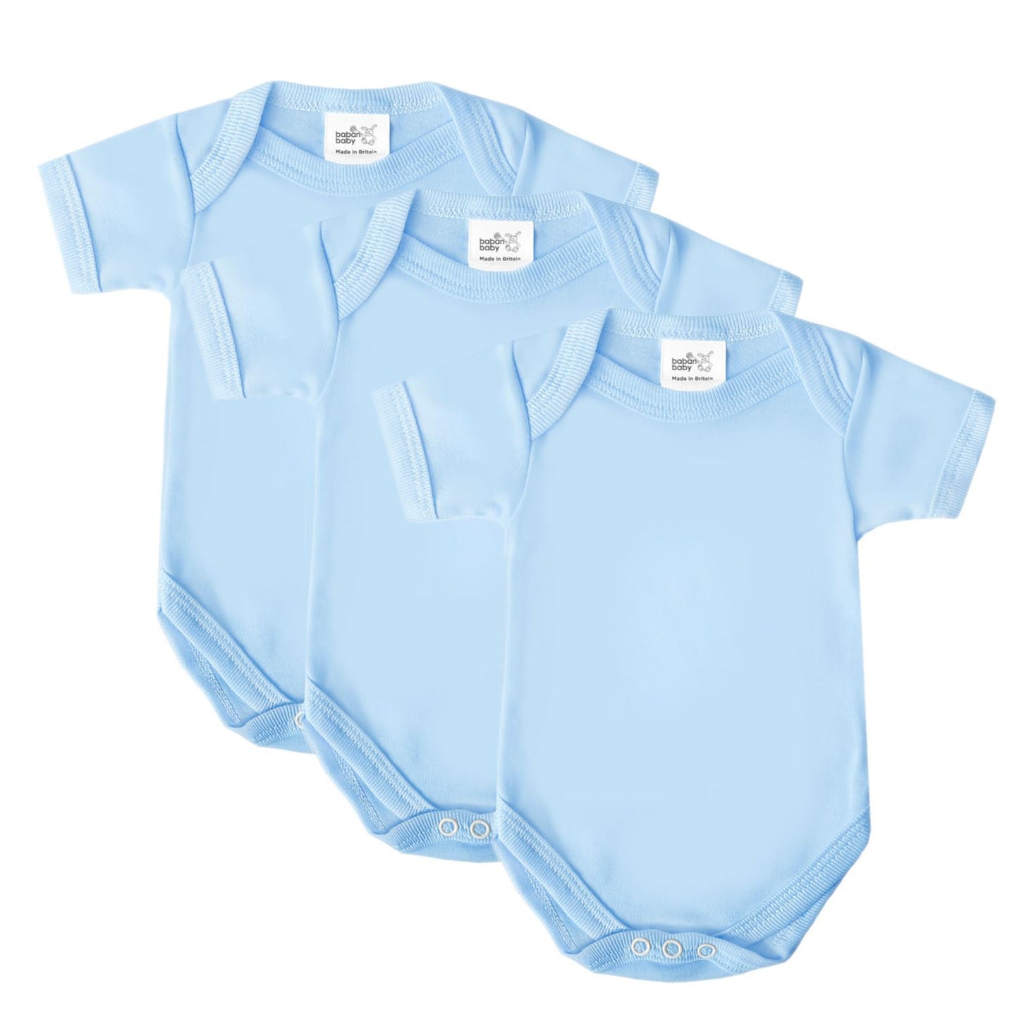 Premature Tiny Baby Bodysuits, Baby Boys Cotton Vests, 3 Pack - Blue