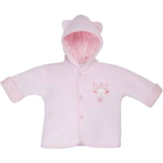 Premature Baby Girls Velour Jacket - Pink